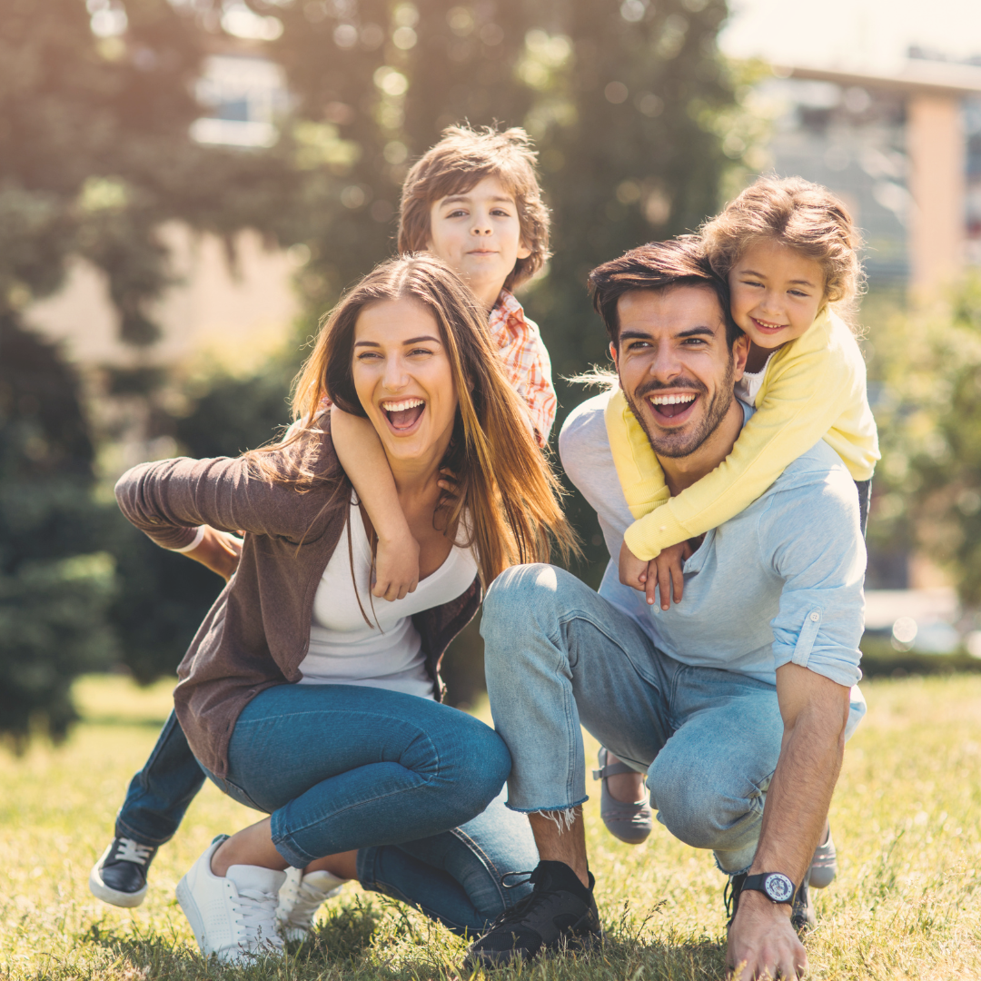 a picture of a happy family